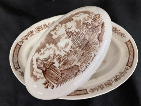 Collectible Staffordshire England Butter Dish