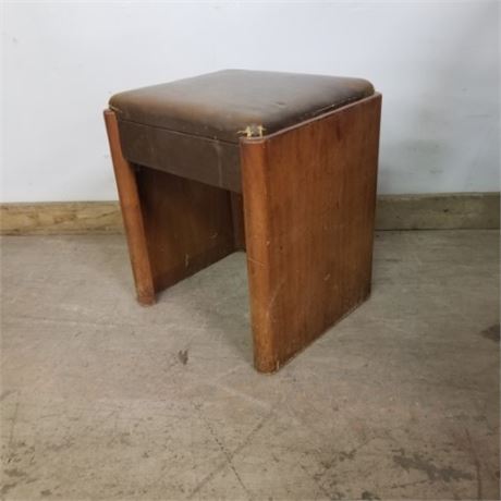 Vintage Sewing Table Stool w/ Storage