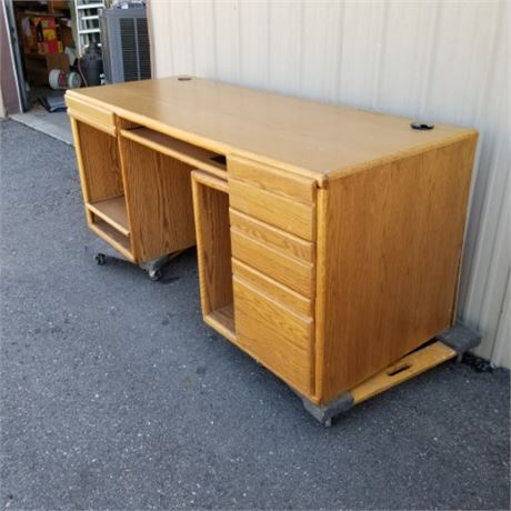 Oak Office Desk - 72x28x30