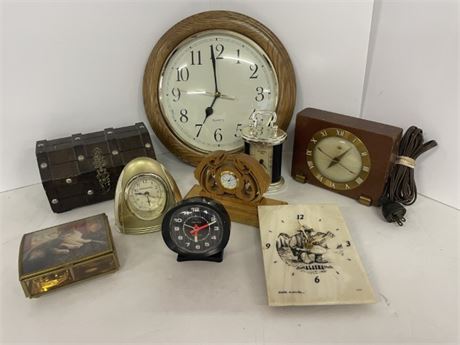 Assorted Clocks + Music Box