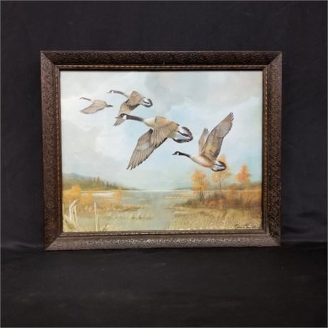 Vintage Ruane Manning Canadian Geese Print - 23x19