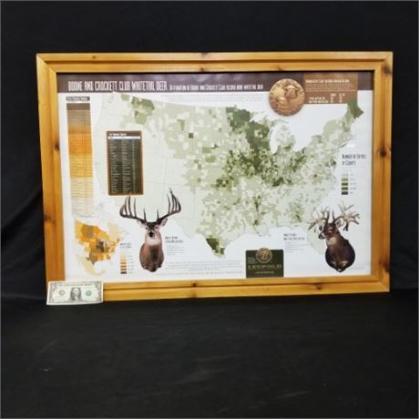 Framed Boone & Crocket Leupold White Tail Rankings - 40x28