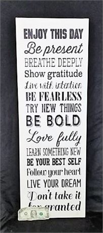 Canvas Motivational Wall Hanger - 12 x 36