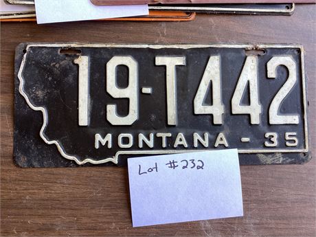 MT License Plate - 1935