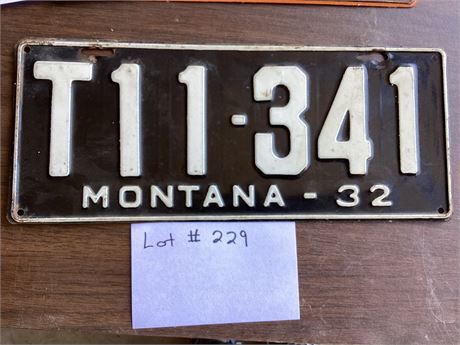 MT License Plate -1932