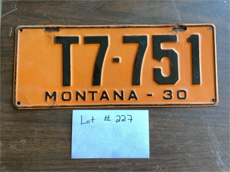 MT License Plate - 1930