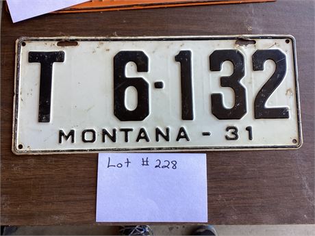 MT License Plate - 1931