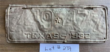 Texas License Plate - 1932