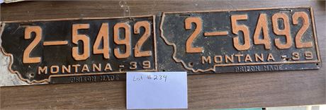 2- MT Prison Made License Plate - 1939