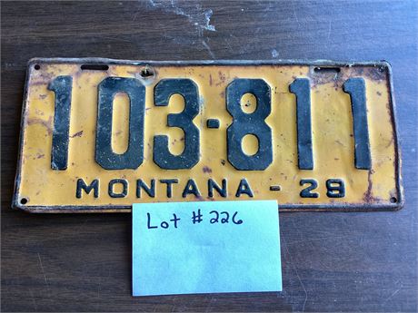 Montana License Plate - 1929