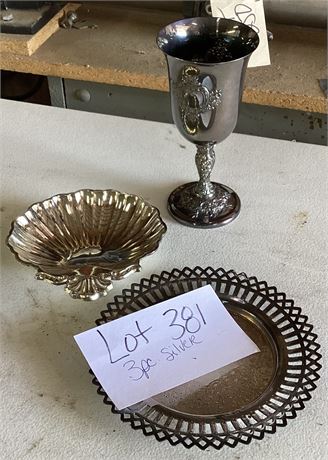 3pc Silver Dish Set