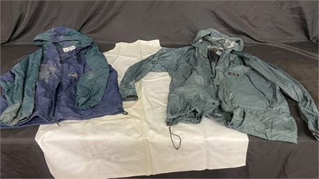 Pair of Good Rain Jackets & Vinyl Apron