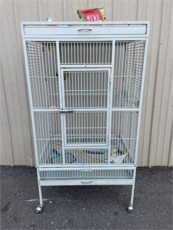 Bird Cage for Parrots with Lots of Extras...32x22x56