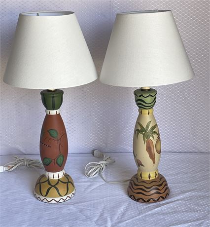 Pair of Lamps, 21” Tall