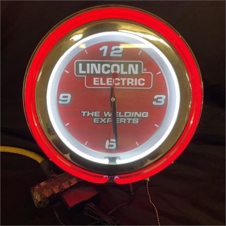 Cool Lighted Shop Welder Clock...15"dia