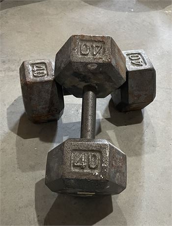 40 Pound Dumbbells