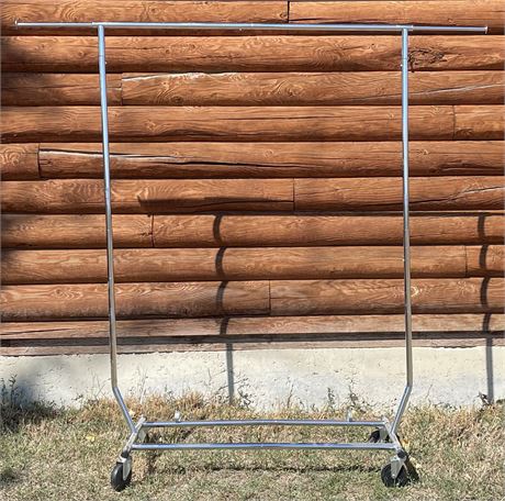 Rolling Portable Rack - Adjustable Height & Width, Collapses for Storage