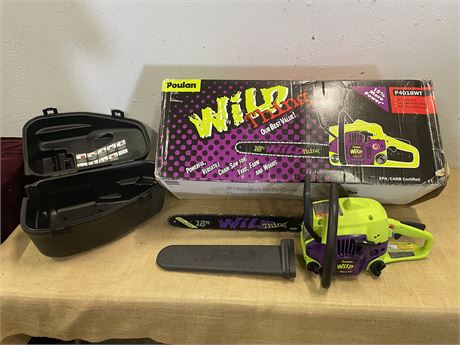 Brand New, Never Used Poulan Wild Thing 18" Chain Saw w/ Case