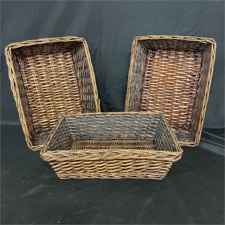 Three Nice Basket Trays - 16x12x5