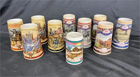 10 Miller Brewing Company Commemorative Beer Steins