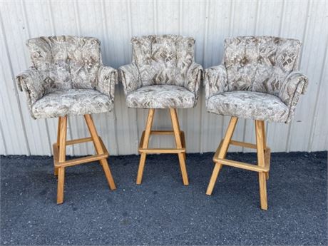 Swivel Upholstered Bar Chair Trio - 60" Tall