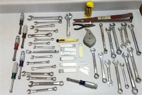 Assorted Wrenches, Nut Drivers, Tools