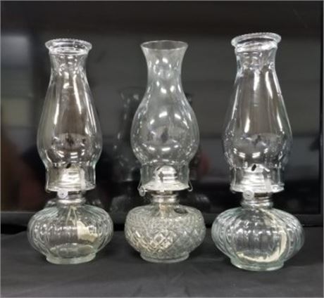 Collectible Oil Lamp Trio