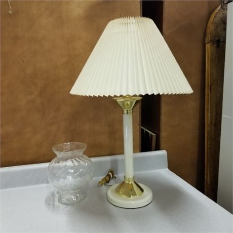 Table Lamp & Glass Decor - 28" Height