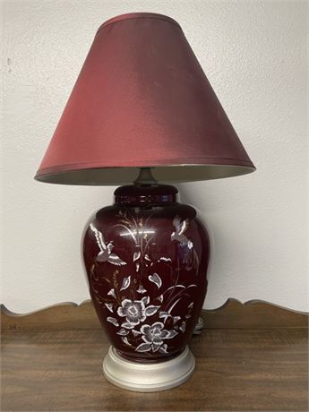 Asian Motif Ginger Jar Lamp - 24" H