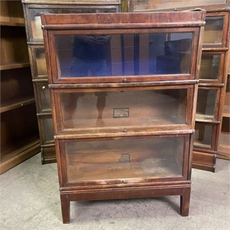 Antique Stacking Barrister Bookcases -3 Units w/ Base and Top