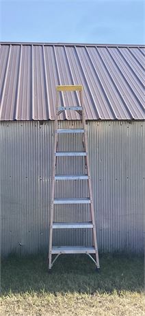 Step Ladder 8 Ft Fiberglass & Aluminum Commercial Grade