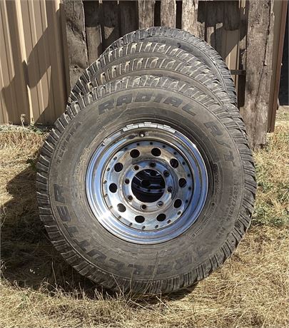 Set of Four Tempra Trailcutter LT285 75 R16 Tires on 8 Hole Custom Dodge Wheels