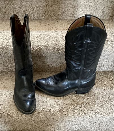 Mens Western Dress Boots Leather with Leather Outsole