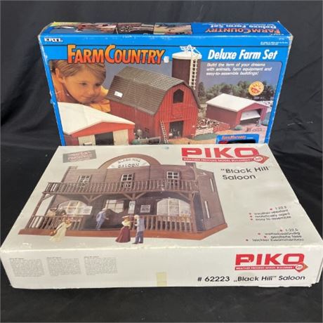 Collectible Deluxe Complete Saloon Set & Toy Farm Set- Buildings Only