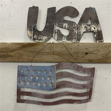 Metal Patriotic Wall Hangers...15x9