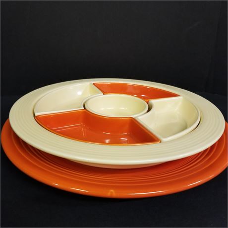 Vintage FIESTAWARE Original Orange Chop Platter