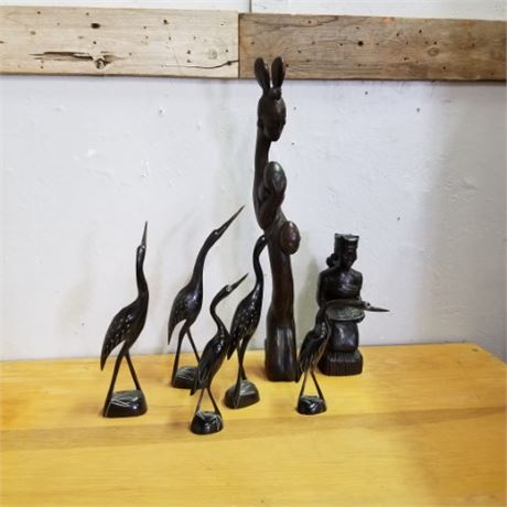 Hand Carve Iron Wood & Resin Figuines