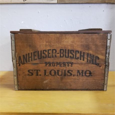 Budweiser Centennial Wood Beer Crate - 18x18x12