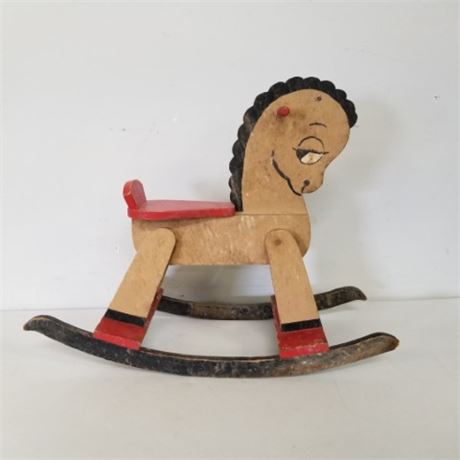 Vintage Wood Rocking Horse - Needs TLC