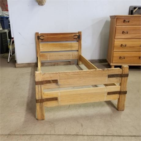 Vintage Ranch Oak Twin Headboard/Footboard