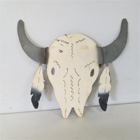 Metal Bull Skull Wall Decor - 19x19
