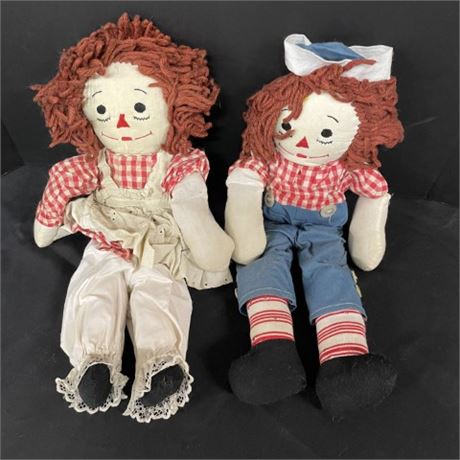 Vintage Raggedy Ann & Andy Doll Pair