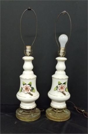 Vintage Table Lamp Pair...28" Tall