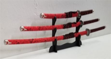 Red Dragon Samurai Katana Set & Stand...Nice!!