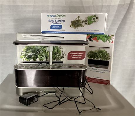 AeroGarden Indoor Garden Slim Harvest Elite And Seed Starting System