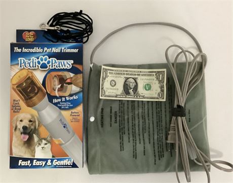 Pedi Paws Pet Nail Trimmer, Pet Bed Heating Pad & A Leash