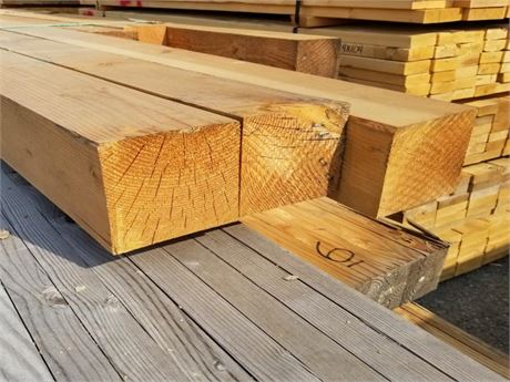 (Six) -  6"x6" Wood Posts - 8', 10', 16' Lengths - (3 posts are 16')