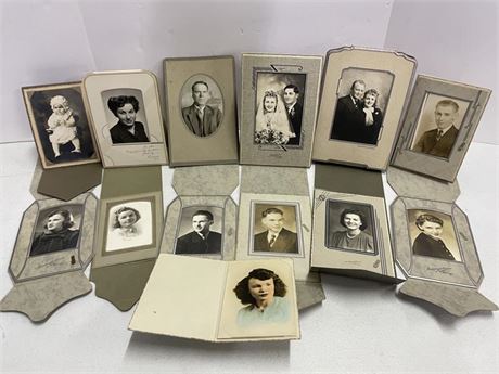 Vintage Paper Framed Portrait Photos