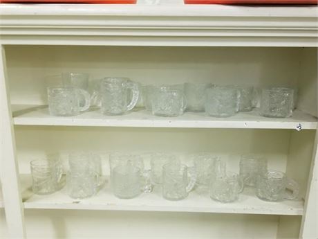 Collectible McDonald's Glass Mugs - Approx 21 mugs