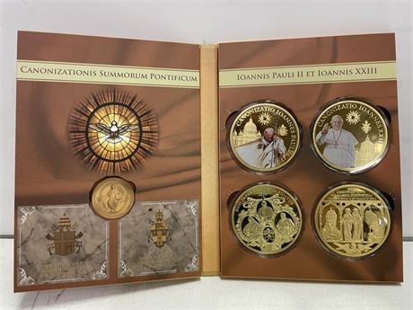 Collectible Pope Coin Set - 3" Diameter